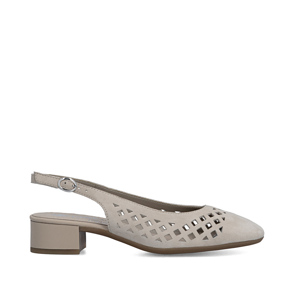 Rieker Damesko med Rem 43457/60 Beige – Let og Komfortabel