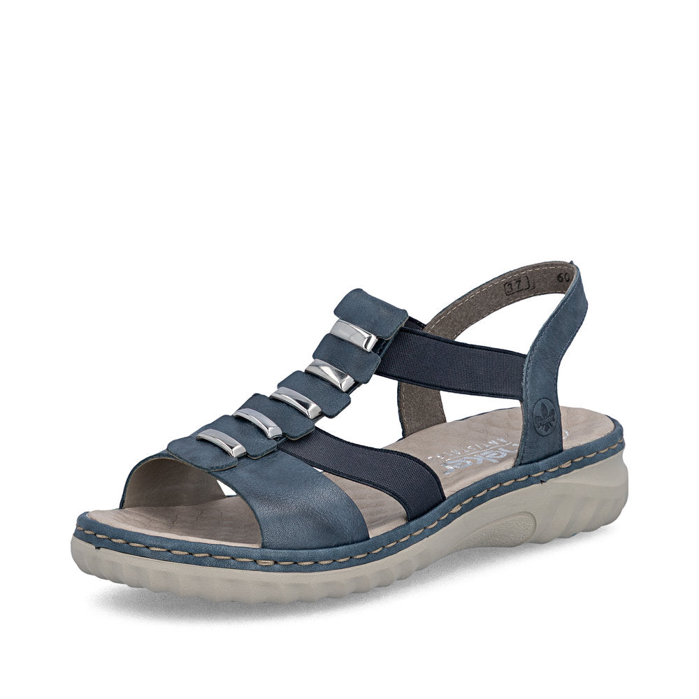 Rieker Damesandal 60452/12 Blå – Let og Komfortabel Sandal