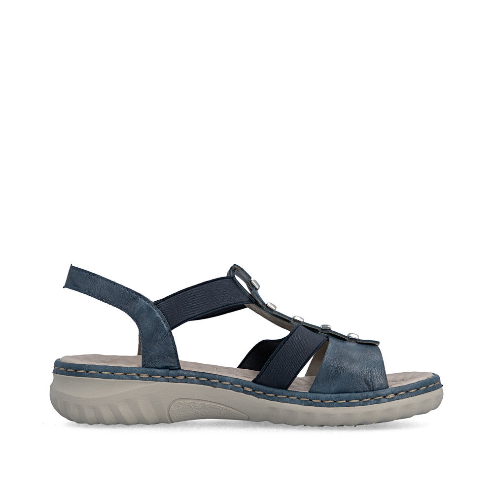 Rieker Damesandal 60452/12 Blå – Let og Komfortabel Sandal