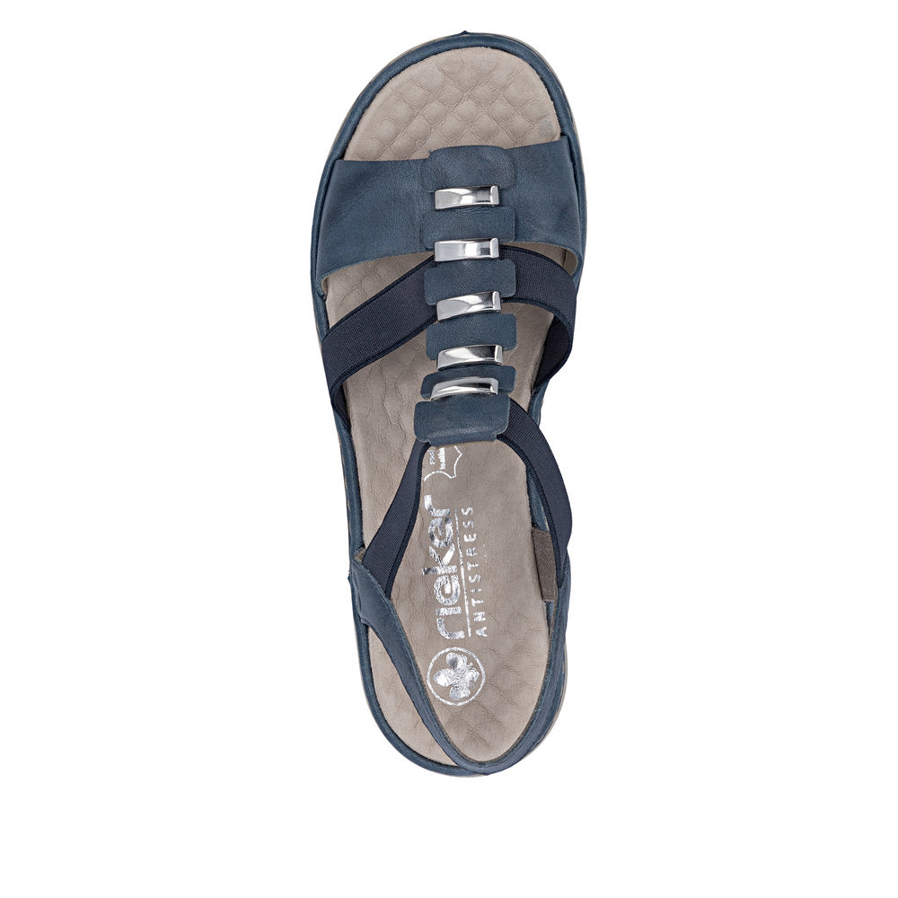 Rieker Damesandal 60452/12 Blå – Let og Komfortabel Sandal