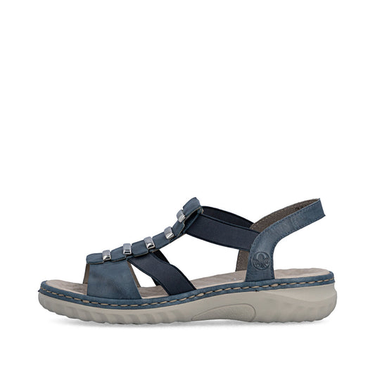 Rieker Damesandal 60452/12 Blå – Let og Komfortabel Sandal