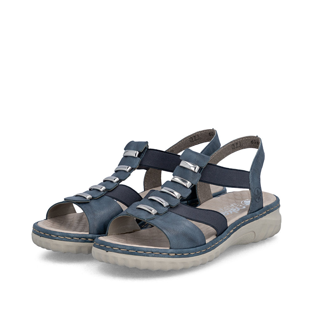 Rieker Damesandal 60452/12 Blå – Let og Komfortabel Sandal