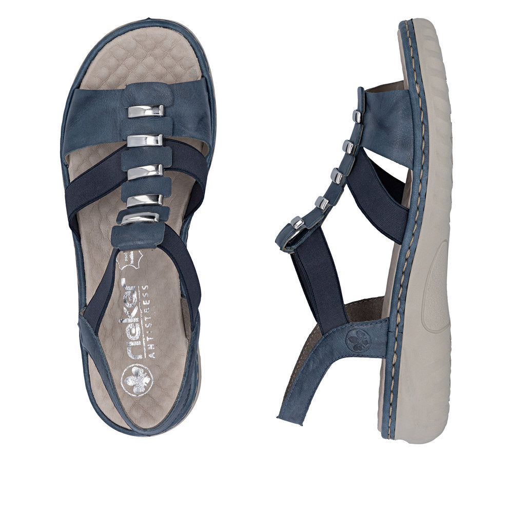 Rieker Damesandal 60452/12 Blå – Let og Komfortabel Sandal