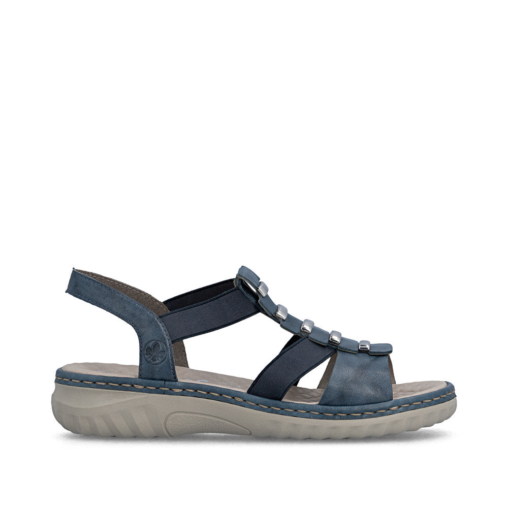 Rieker Damesandal 60452/12 Blå – Let og Komfortabel Sandal