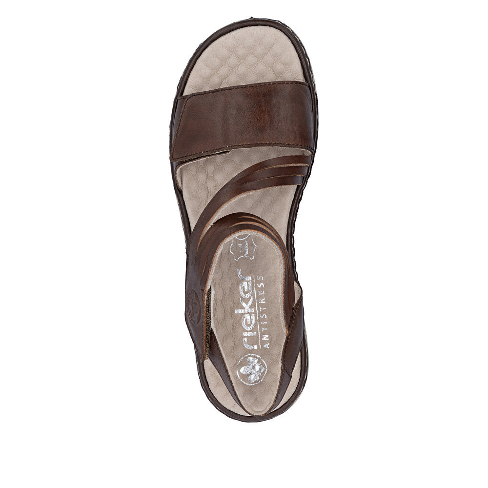 Rieker Damesandal 60464/22 Chestnut – Komfortabel og Let Sandal
