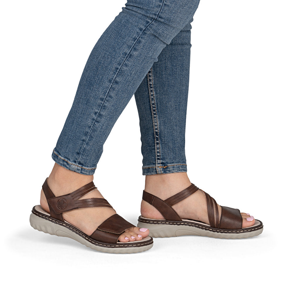 Rieker Damesandal 60464/22 Chestnut – Komfortabel og Let Sandal
