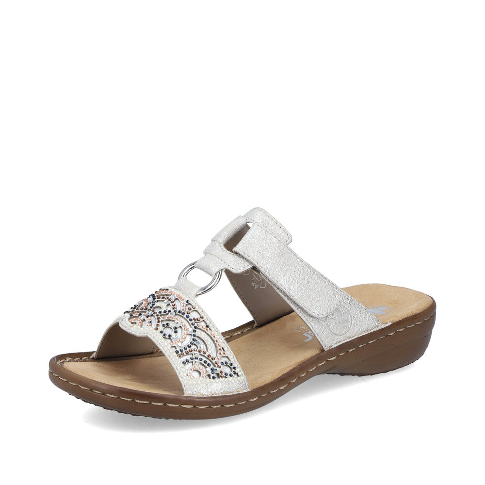 Rieker Damesandal 608K2/40 Fog/Silver – Let og Komfortabel