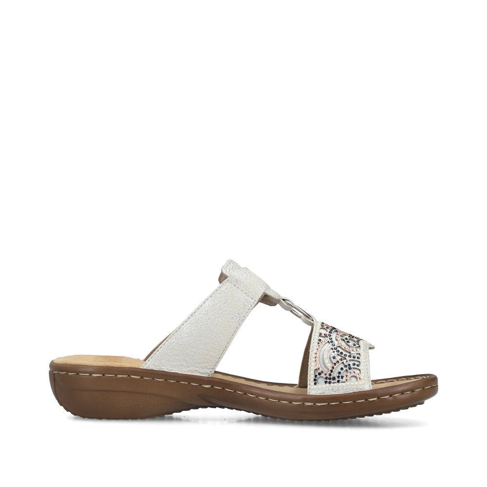 Rieker Damesandal 608K2/40 Fog/Silver – Let og Komfortabel