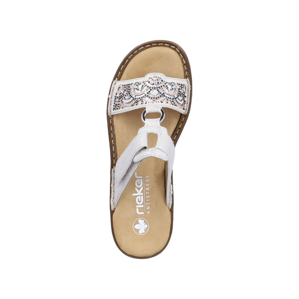 Rieker Damesandal 608K2/40 Fog/Silver – Let og Komfortabel