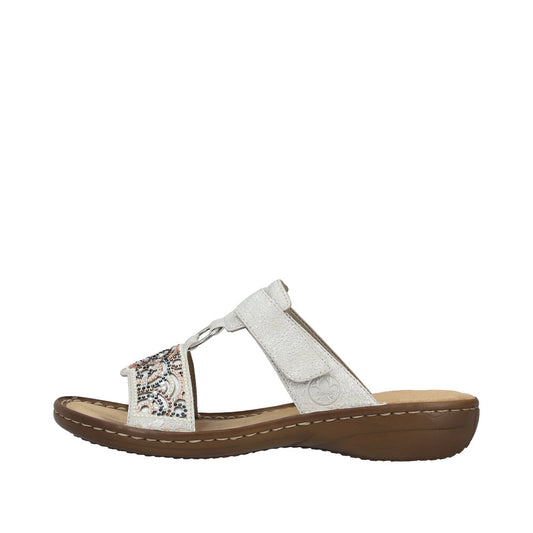 Rieker Damesandal 608K2/40 Fog/Silver – Let og Komfortabel