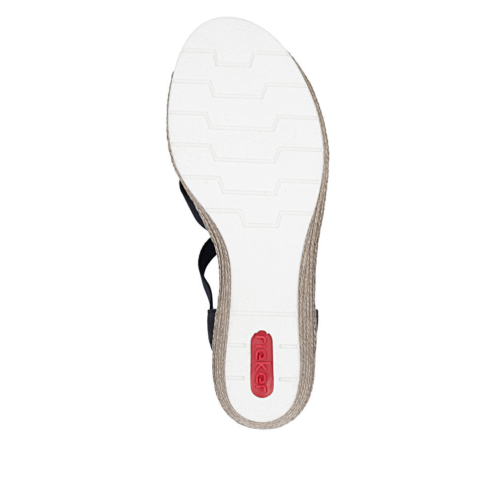 Rieker 619B2/00 Sort – Komfortabel og Let Damesandal