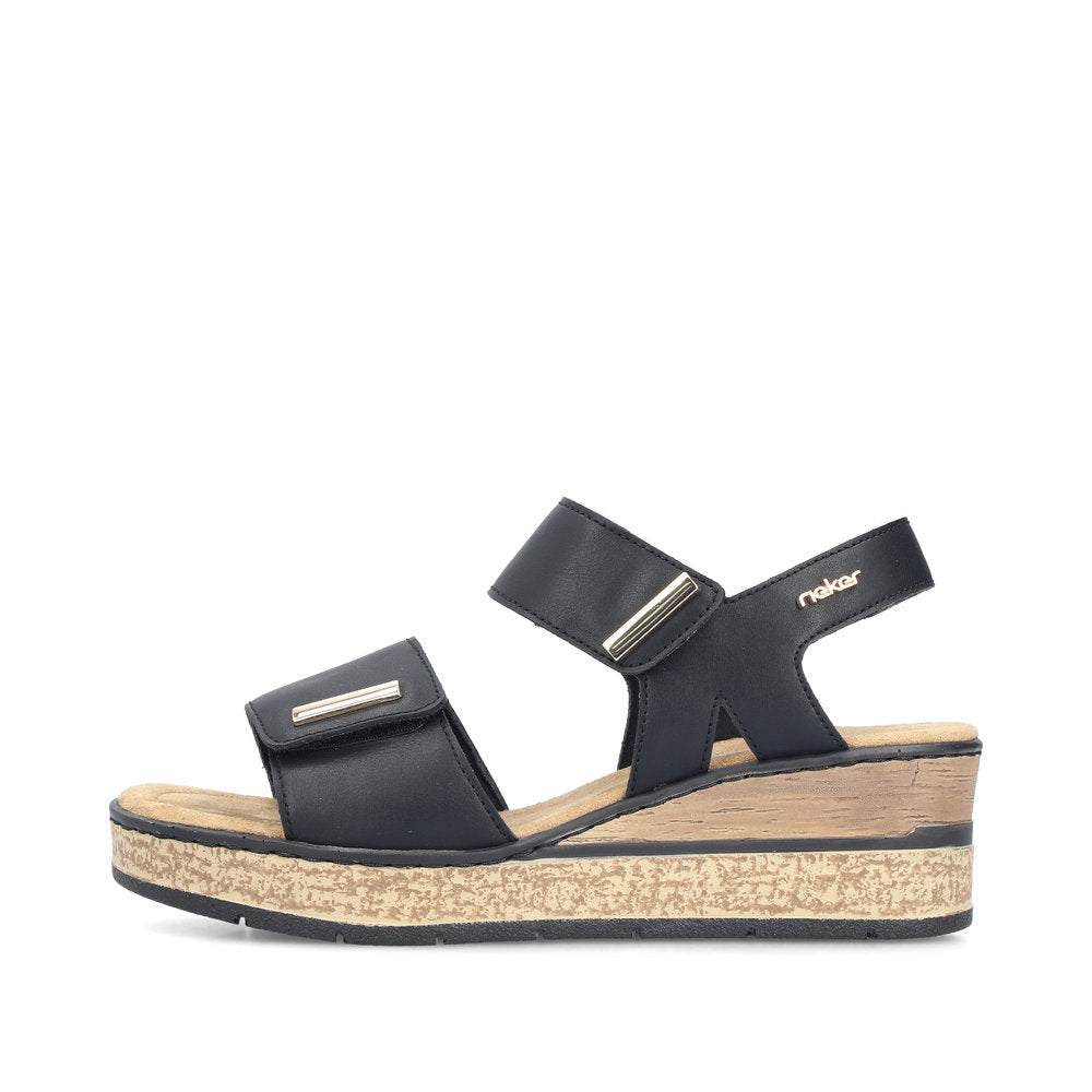 Rieker 63781/00 Sort – Komfortabel og Let Damesandal