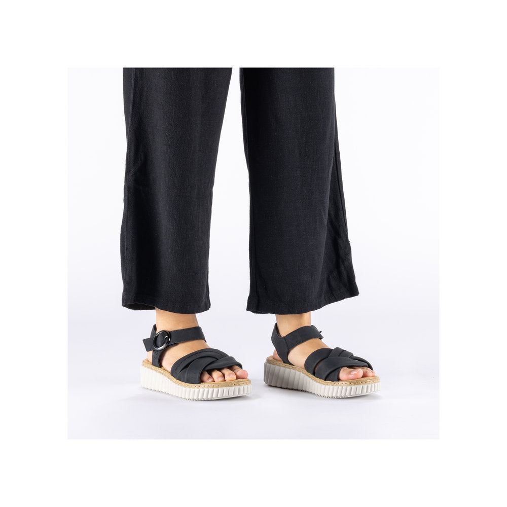 Rieker 63781/00 Sort – Komfortabel og Let Damesandal