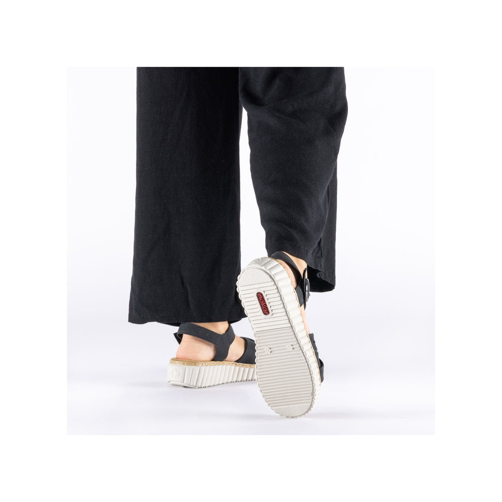 Rieker 63781/00 Sort – Komfortabel og Let Damesandal