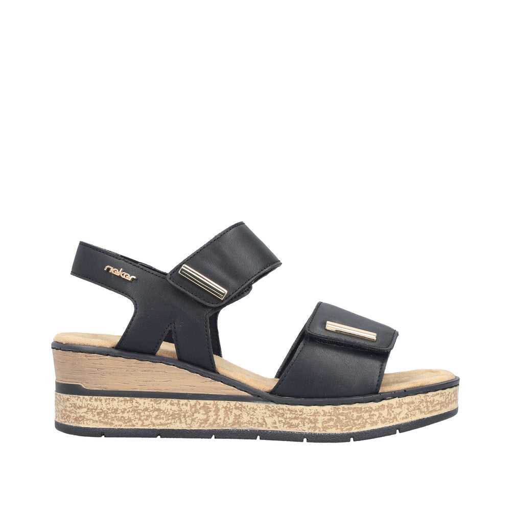 Rieker 63781/00 Sort – Komfortabel og Let Damesandal