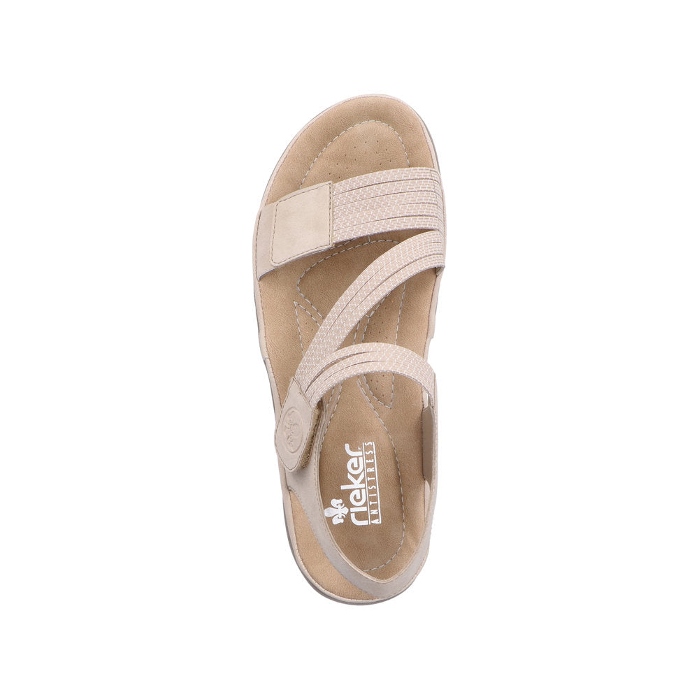 Rieker 64870/62 Ginger/Hvid – Komfortabel og Let Damesandal