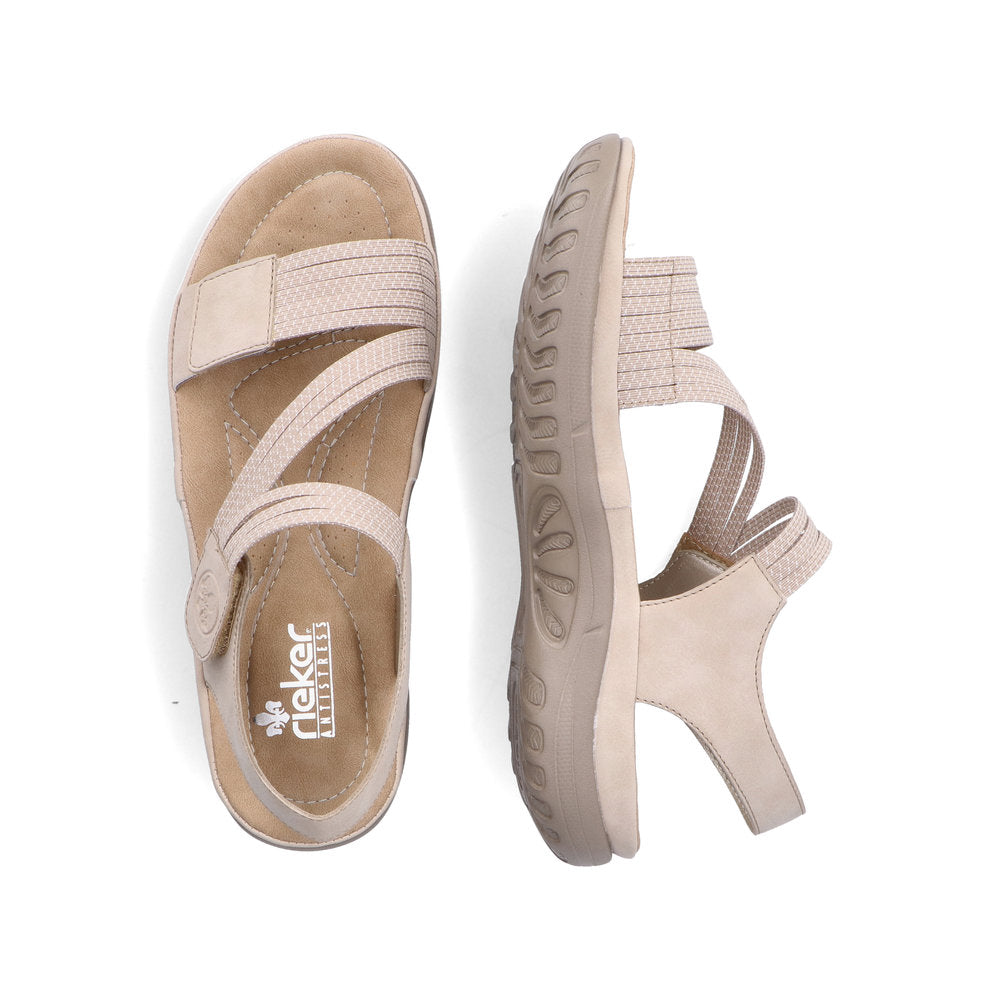 Rieker 64870/62 Ginger/Hvid – Komfortabel og Let Damesandal