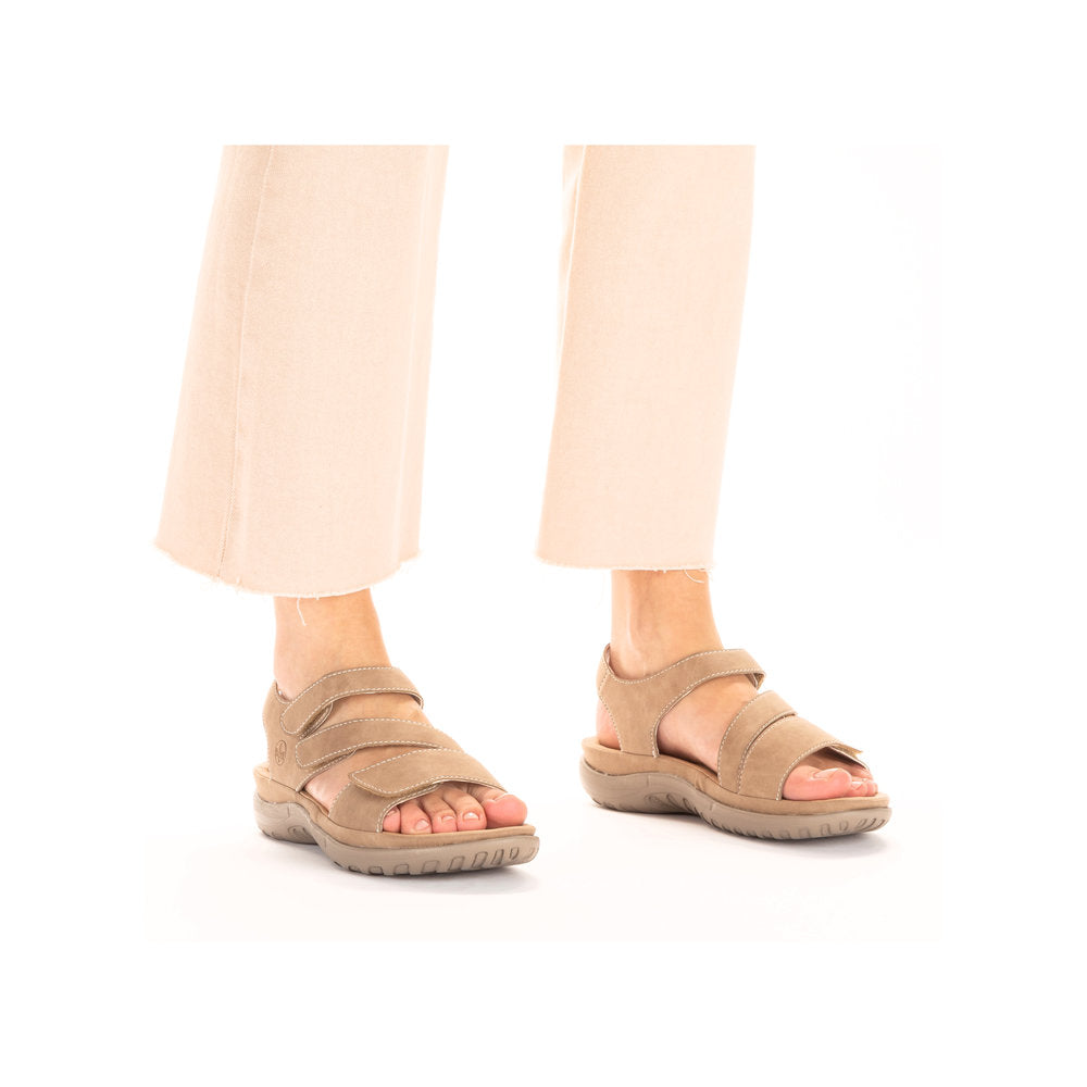 Rieker 64870/62 Ginger/Hvid – Komfortabel og Let Damesandal