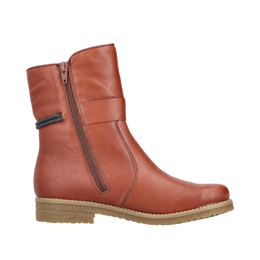 Rieker Brun Dame Støvle med Varm Foring og Lynlås (73551-24)