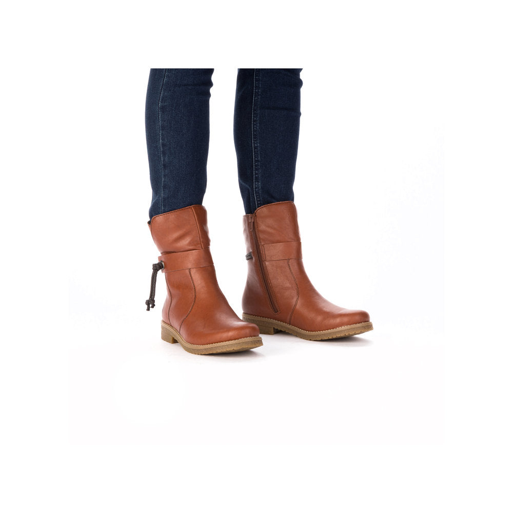 Rieker Brun Dame Støvle med Varm Foring og Lynlås (73551-24)