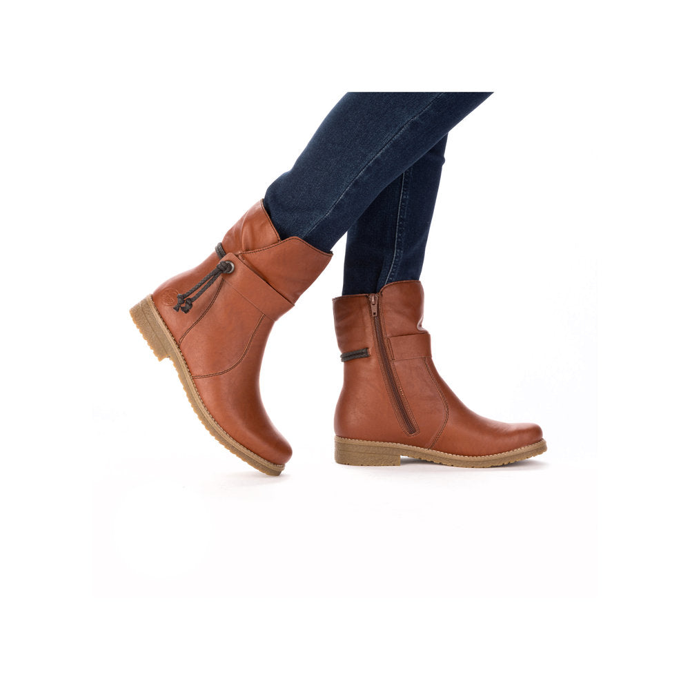 Rieker Brun Dame Støvle med Varm Foring og Lynlås (73551-24)