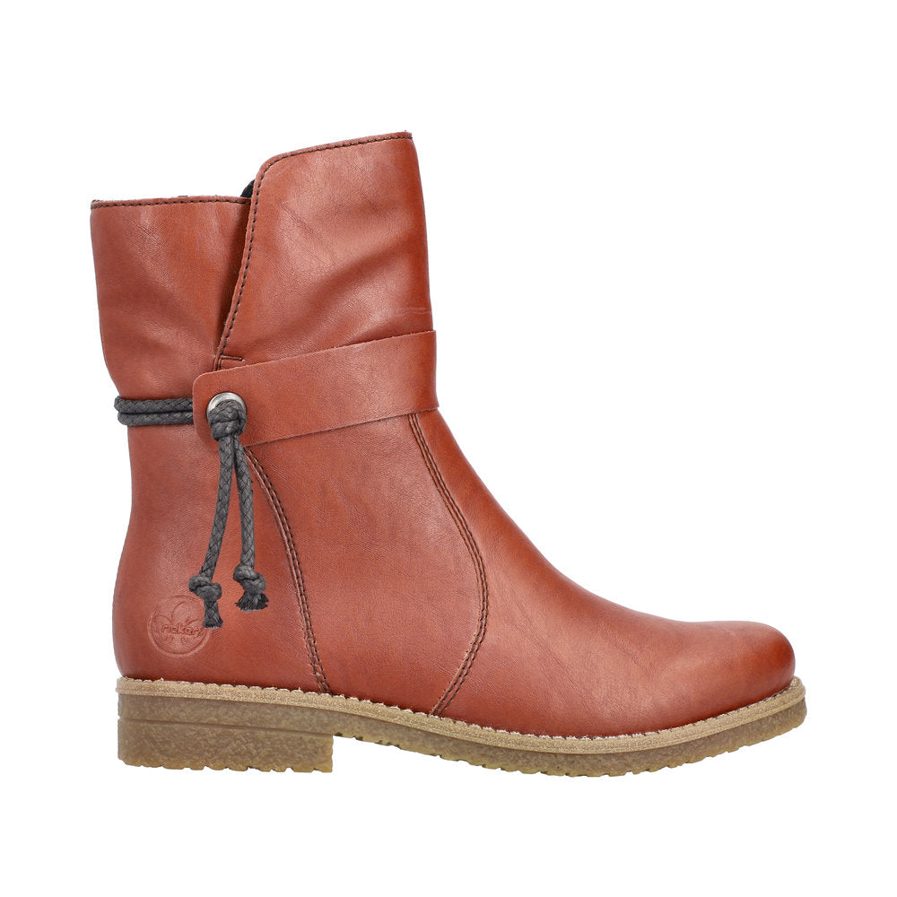 Rieker Brun Dame Støvle med Varm Foring og Lynlås (73551-24)