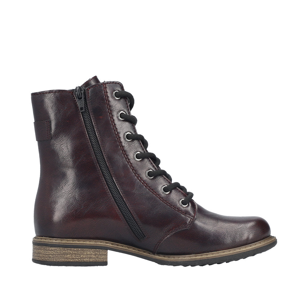 Rieker damestøvle bordeaux 74802-35 – komfort og stil