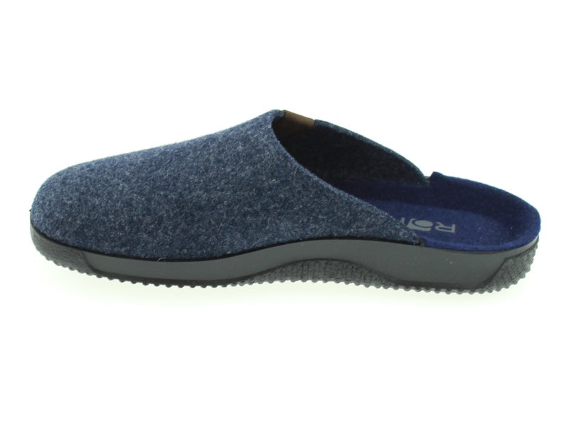 Rohde 2782/56 Soltau-H herresko – brede blå hjemmesko med softfilt og Aerosoft-sål