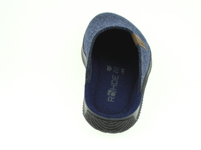 Rohde 2782/56 Soltau-H herresko – brede blå hjemmesko med softfilt og Aerosoft-sål