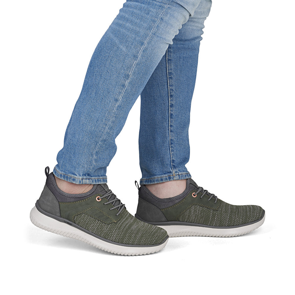 Rieker B9651-52 Grøn – Komfortabel herresneaker til hverdagsbrug