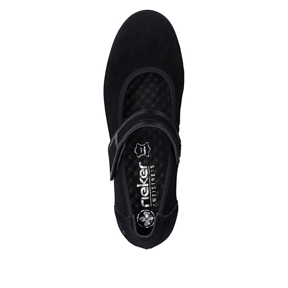 Rieker Ballerina med Rem Sort – L5357-00