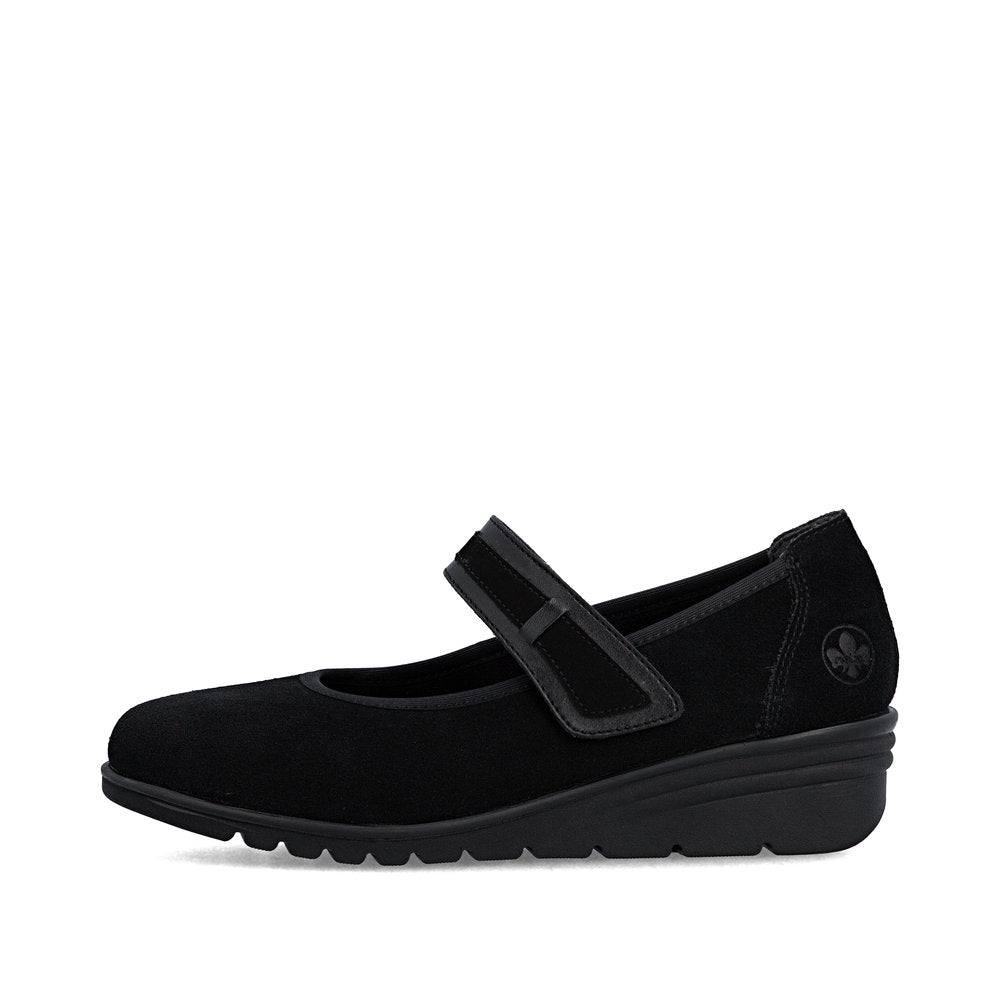 Rieker Ballerina med Rem Sort – L5357-00