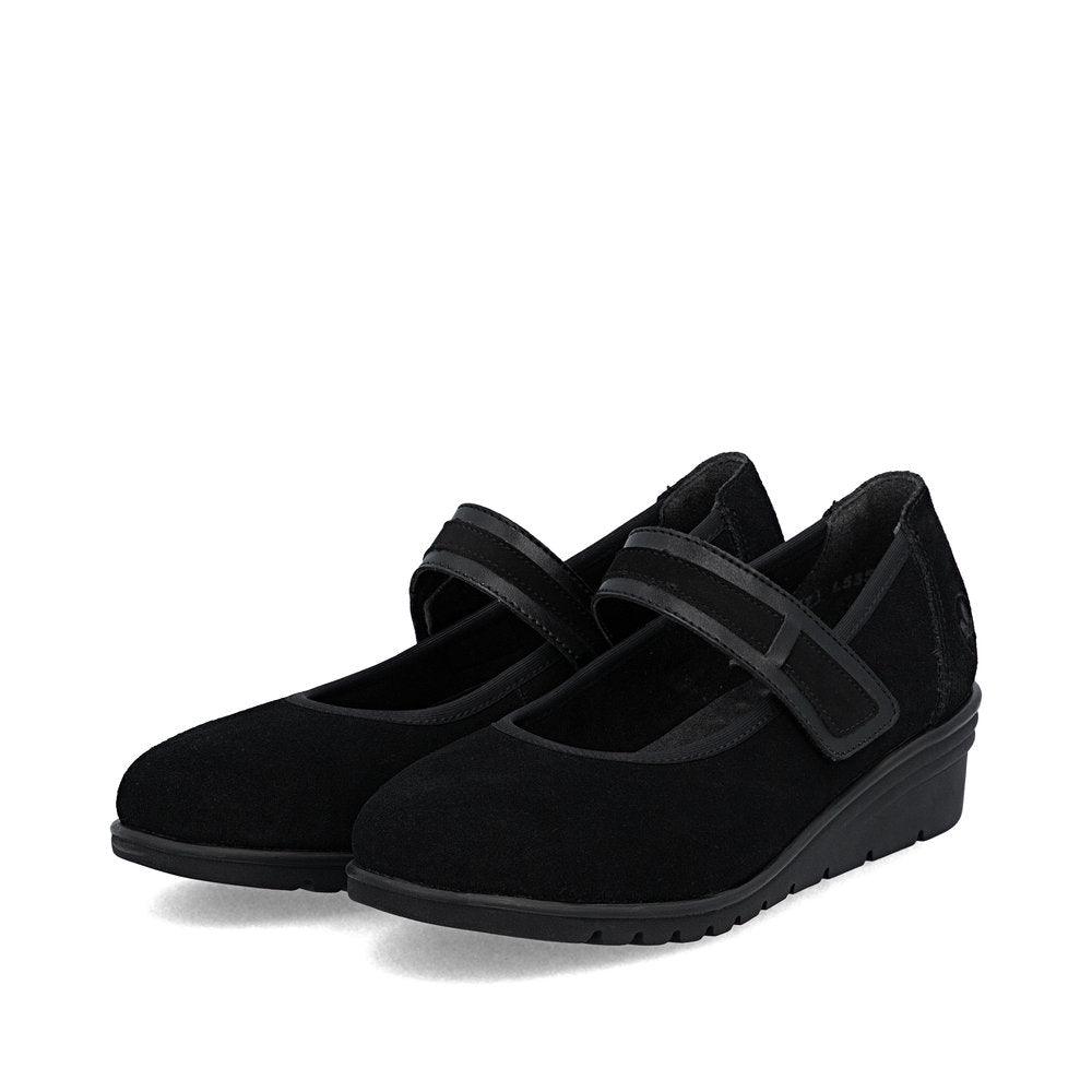 Rieker Ballerina med Rem Sort – L5357-00