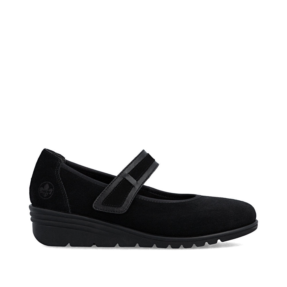 Rieker Ballerina med Rem Sort – L5357-00