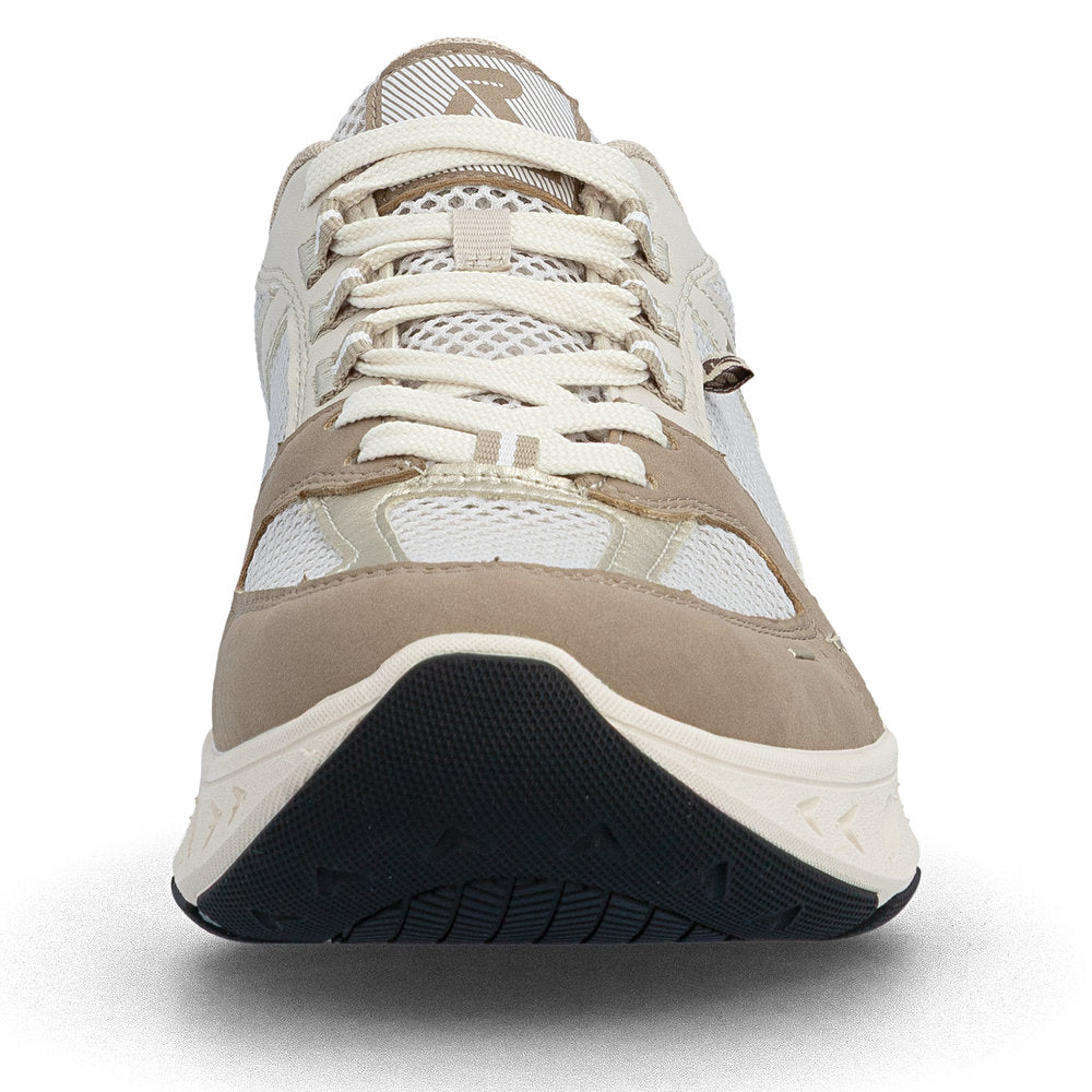 Rieker Sneakers Dame – Beige/Gold Ekstra Wide (Model M6501-60) | Komfortable og rummelige