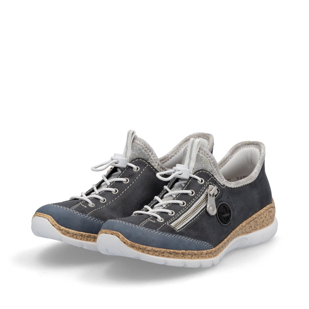 Rieker N42F2-14 Blå – Let og komfortabel damesko til hverdagsbrug