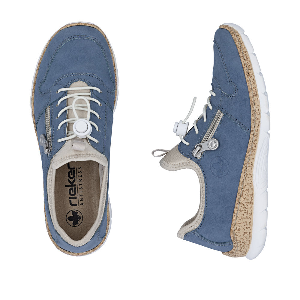 Rieker Hverdagssko Blå – Komfortabel sko i let design | N42G0-14