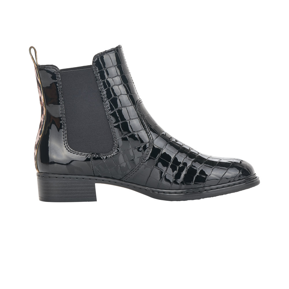 Rieker støvle til dame i sort lak – Model 73494-00