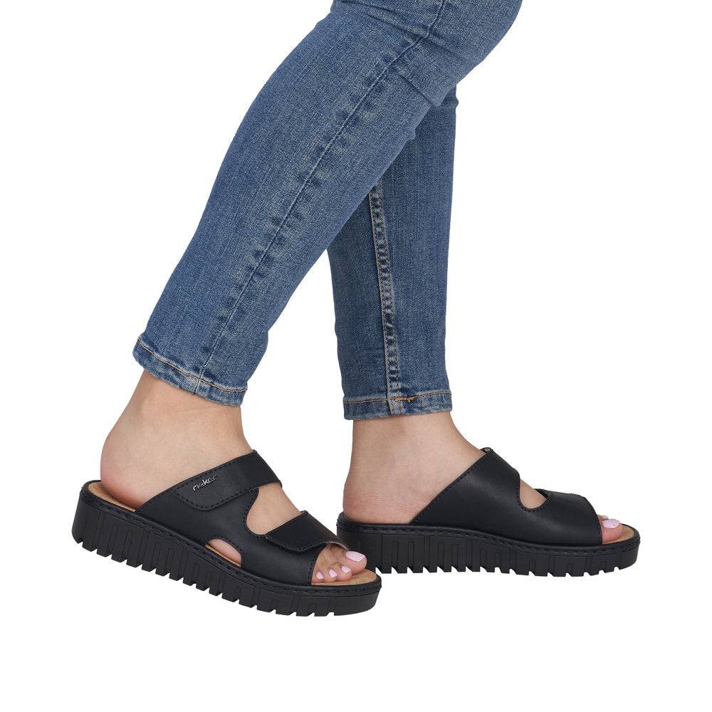 Rieker V1392/00 Sort – Komfortabel og Let Damesandal