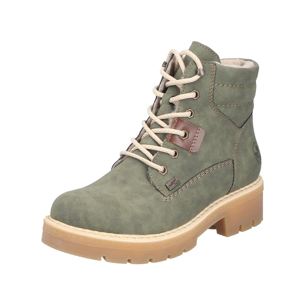 Rieker Y8120-54 Damestøvle i Grøn – Let & Komfortabel