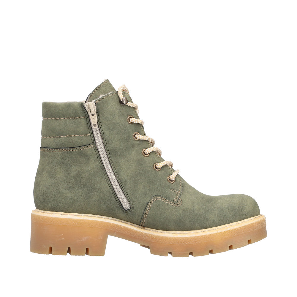Rieker Y8120-54 Damestøvle i Grøn – Let & Komfortabel