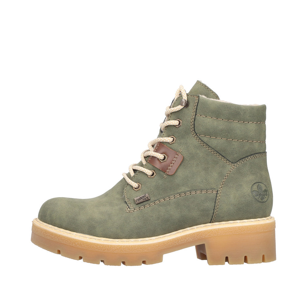 Rieker Y8120-54 Damestøvle i Grøn – Let & Komfortabel