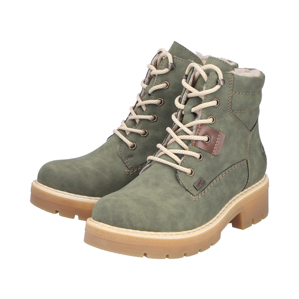 Rieker Y8120-54 Damestøvle i Grøn – Let & Komfortabel