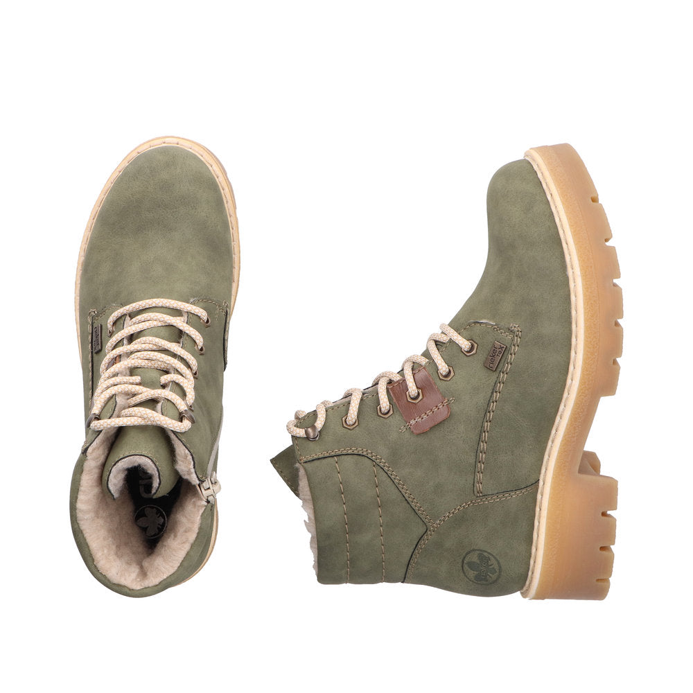 Rieker Y8120-54 Damestøvle i Grøn – Let & Komfortabel