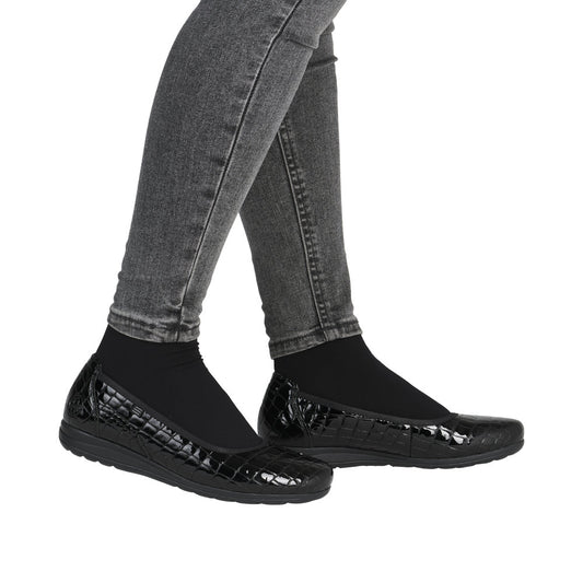 Rieker ballerinasko til dame i sort – Model L9350-01