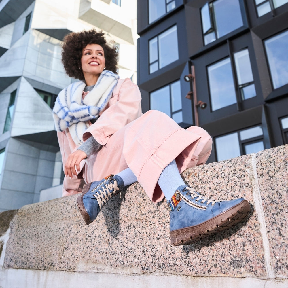 Rieker støvle til dame i blå – Model N1305-14